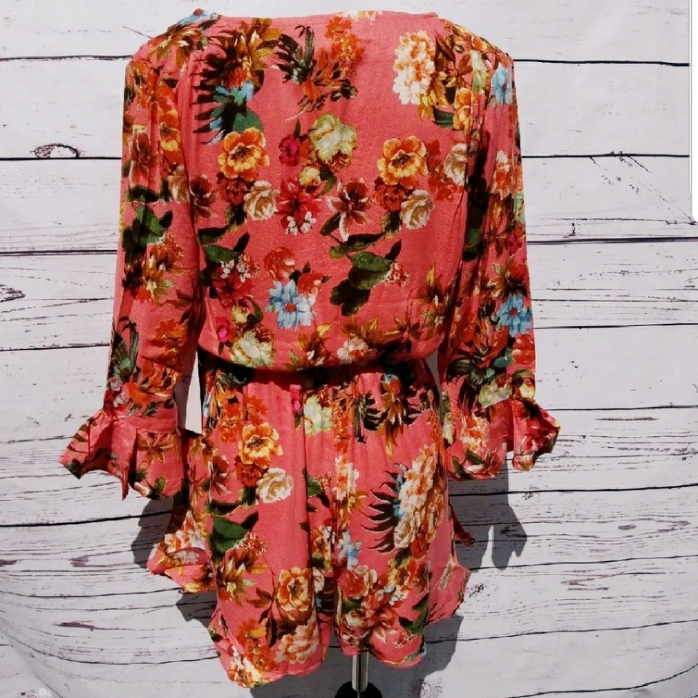 Last One! SM Get Lucky LA Pink Floral Romper - Picture 7 of 8